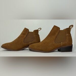 Steve Madden Brown Block Heel Leather Booties Size 7 Boho Coastal Cowgirl Fest